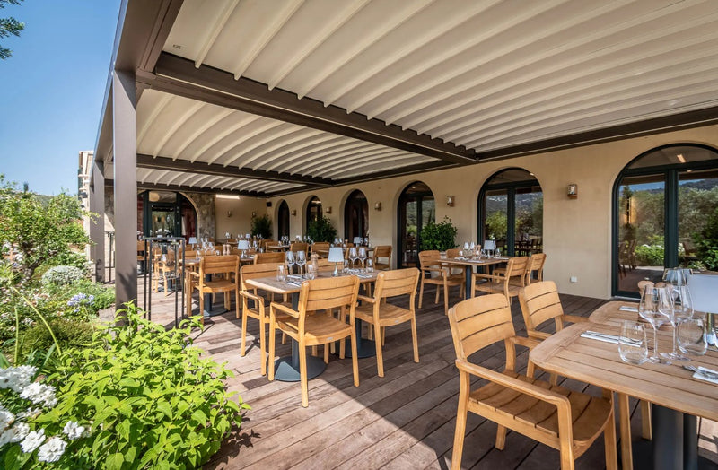 Load image into Gallery viewer, LODGE Teak Outdoor Armchair - Custom Wood Designs LODGE Teak Outdoor Armchair made from [material] –  [use_case] | Custom Wood Designs
