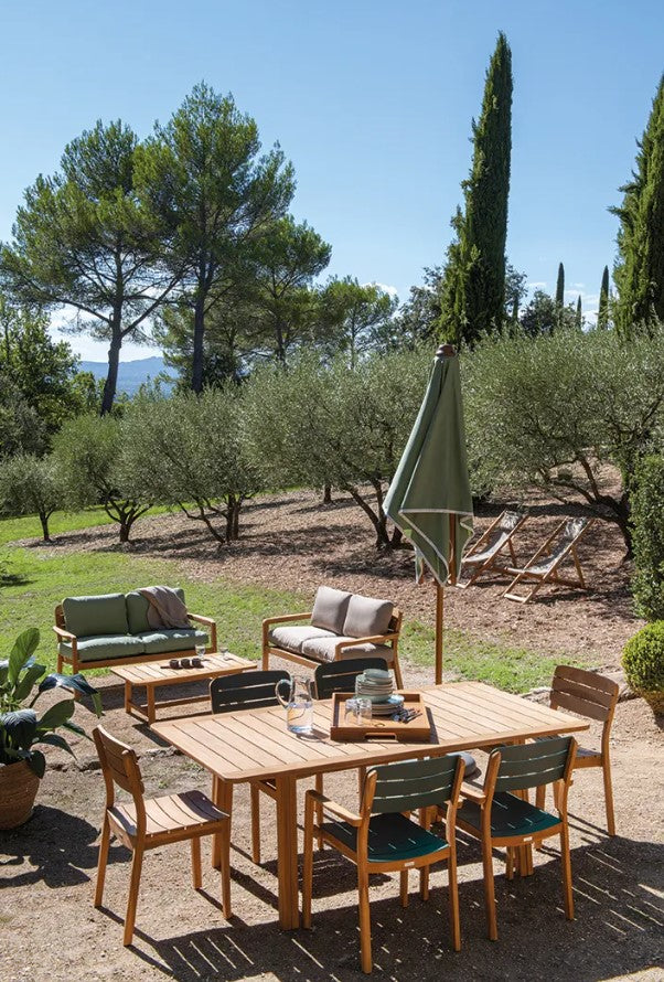 Load image into Gallery viewer, LODGE Teak Outdoor Armchair - Custom Wood Designs LODGE Teak Outdoor Armchair made from [material] –  [use_case] | Custom Wood Designs
