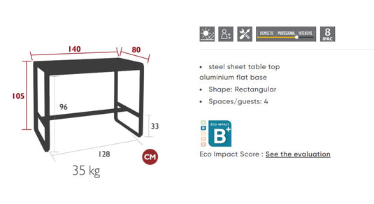 Bellevie High Table 140x80 cm - Custom Wood Designs Bellevie High Table 140x80 cm made from [material] – Ideal for [use_case] | Custom Wood Designs