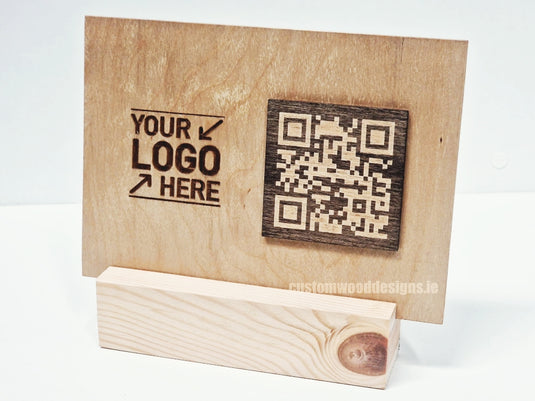 QR Display Stands A5 Big Block Natural 10-1000 Custom Wood Designs CU2804_1