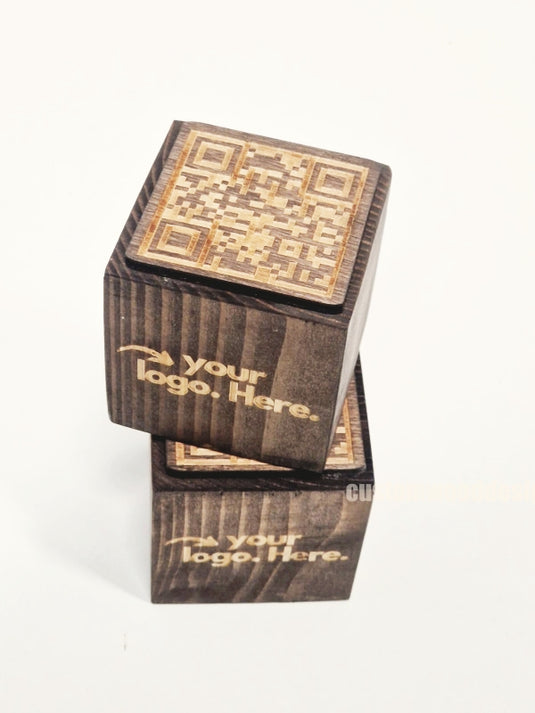 QR Code Block 3 sides Stained & Branded 10-1000 Custom Wood Designs CU7257_1_7e592211-73fa-45b1-b34d-0c743284471d