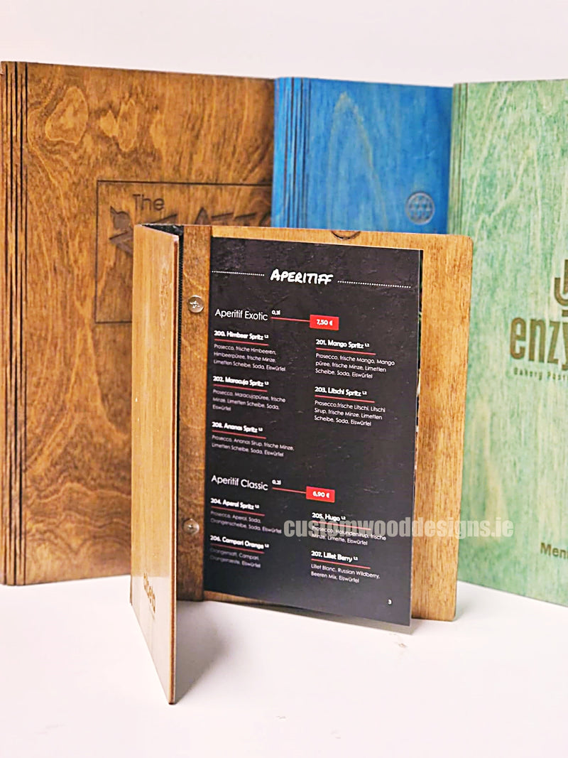 Load image into Gallery viewer, 20 x Personalised Wood Menus 20x20cm Custom Wood Designs __label: Multibuy CU7B95_1
