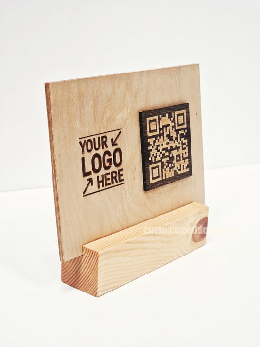 QR Display Stands A5 Big Block Natural 10-1000 Custom Wood Designs CU82C8_1