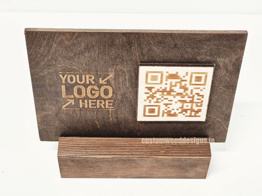QR Display Stands A5 Big Block Brown Birch 10-1000 Custom Wood Designs CUD977_1