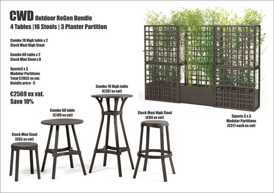 Nardi 23 Piece ReGen Furniture Group 10% Saving Custom Wood Designs CWDOutdoorReGenBundle_d529f917-6044-4dcd-b5e1-3da816267980