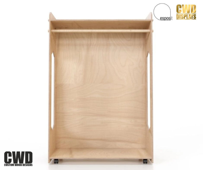 Load image into Gallery viewer, Apparel  Display Rack with Wheels - Custom Wood Designs

