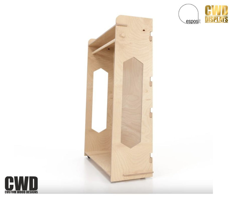 Load image into Gallery viewer, Apparel  Display Rack with Wheels - Custom Wood Designs
