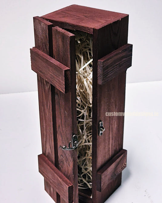Rustic Bottle Box - Burgundy Single x 25 Bottle box Custom Wood Designs __label: Multibuy Bottle Box gift box Gift Boxes Single bottle box CustomWoodDesignsIreland84c7b984-6a52-47cd-8728-91a540de8b89_1d7358bc-2f59-403e-96b5-c50115d298c9