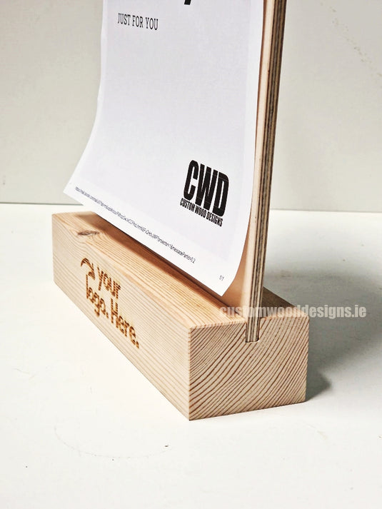 Double Sided Info Display - A4 Natural x10 Custom Wood Designs CustomWoodDesignsIrelandA4WoodenPOSInformationdisplayNaturalPinePOSBlock_14