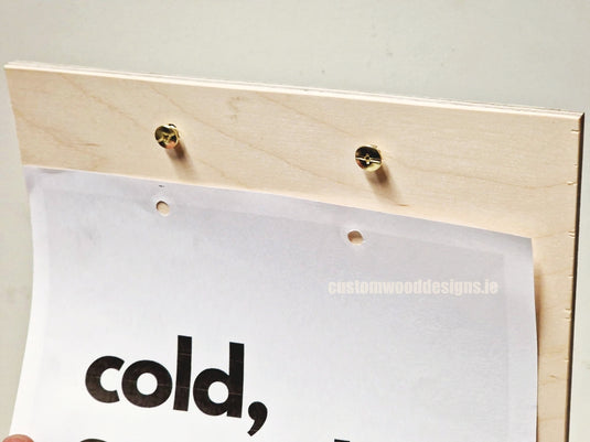 Double Sided Info Display - A4 Natural x10 Custom Wood Designs CustomWoodDesignsIrelandA4WoodenPOSInformationdisplayNaturalPinePOSBlock_1