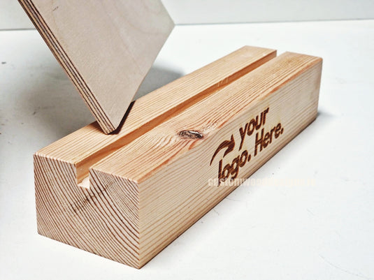 Double Sided Info Display - A4 Natural x10 Custom Wood Designs CustomWoodDesignsIrelandA4WoodenPOSInformationdisplayNaturalPinePOSBlock_20