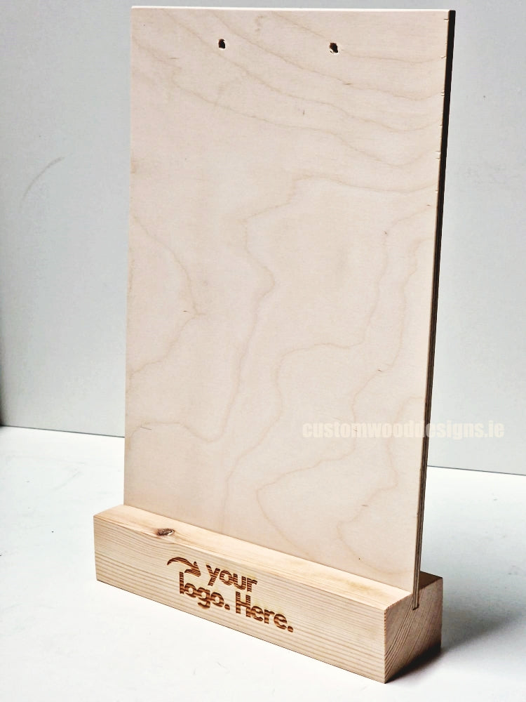 Load image into Gallery viewer, Double Sided Info Display - A5 Natural x10 Custom Wood Designs CustomWoodDesignsIrelandA4WoodenPOSInformationdisplayNaturalPinePOSBlock_7_8f57ded3-3f1c-48de-9c83-8335ddf0861c
