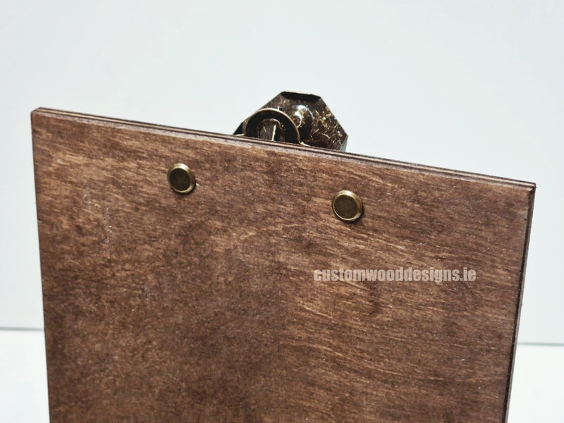 Load image into Gallery viewer, Clipboard Block Set - A5 Rich Brown x10 Custom Wood Designs CustomWoodDesignsIrelandDoublesidedA4sizePointofsaleInformationholderA4clipboardandblocksetInformationDisplayretailhospitalitycorporateCWD_2_1b962972-9cda-45ab-9eaa-e85f818d554b
