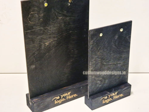Double Sided Info Display - A4 Black x10 Custom Wood Designs CustomWoodDesignsIrelandDoublesidedA4sizePointofsaleInformationholderA4clipboardandblocksetInformationDisplayretailhospitalitycorporateCWD_34