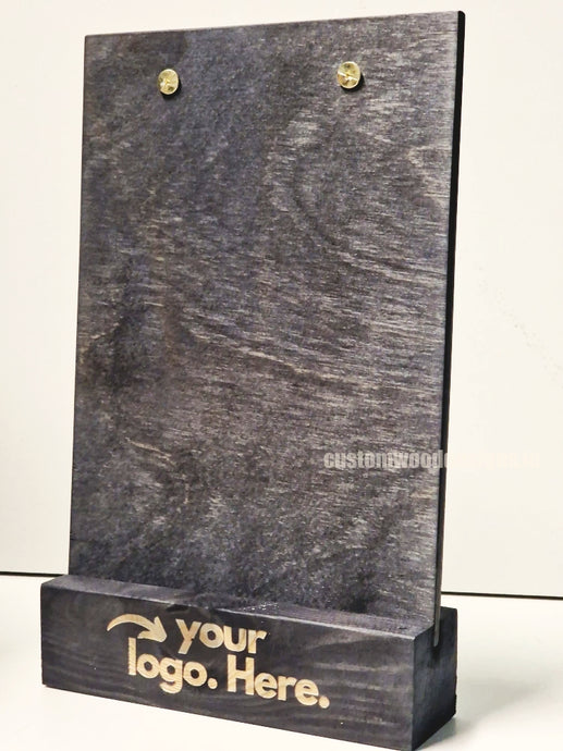 Double Sided Info Display - A5 Black x10 Custom Wood Designs CustomWoodDesignsIrelandDoublesidedA5sizePointofsaleInformationholderA5clipboardandblocksetInformationDisplayretailhospitalitycorporateCWD_5