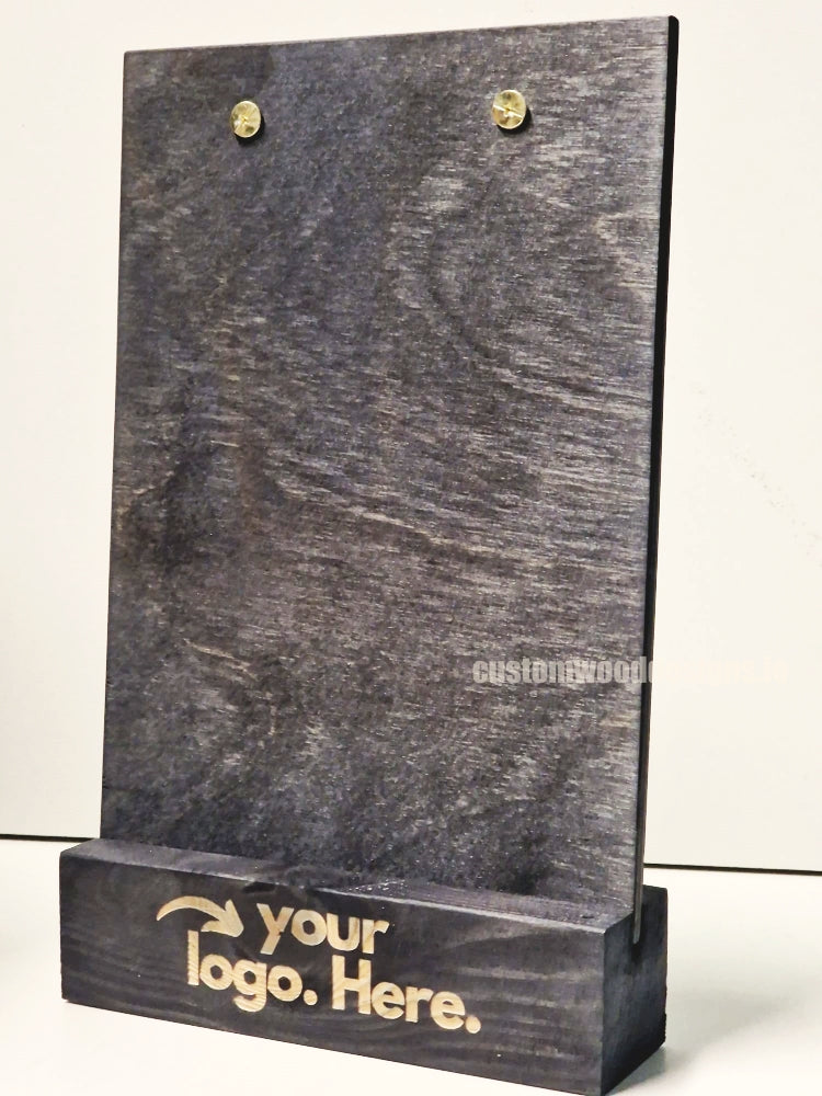 Load image into Gallery viewer, Double Sided Info Display - A5 Black x10 Custom Wood Designs CustomWoodDesignsIrelandDoublesidedA5sizePointofsaleInformationholderA5clipboardandblocksetInformationDisplayretailhospitalitycorporateCWD_5
