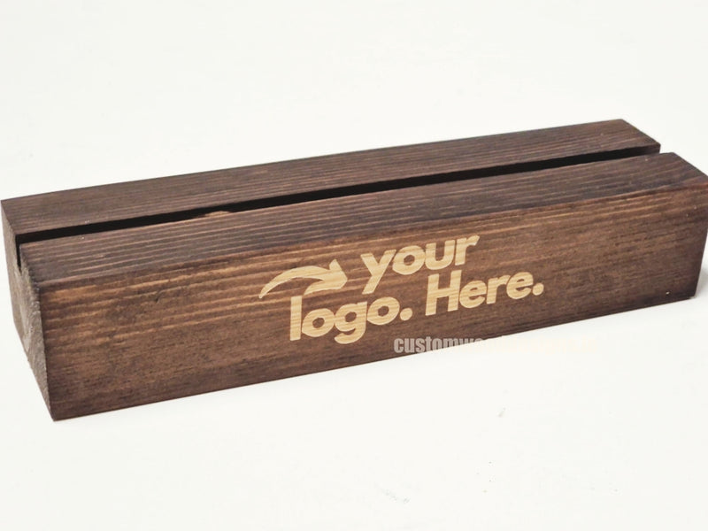 Load image into Gallery viewer, A4 Rustic Brown Pine Display Block – Black (Pack of 10) - Custom Wood Designs
