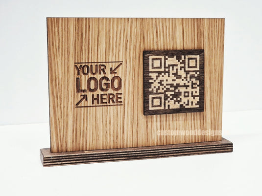 QR Display Stands A5 (Light Oak) 10-1000 Custom Wood Designs CustomWoodDesignsIrelandWoodenQRCodesSustainableQRCodesLaserEngravedQRCodesHospita_5