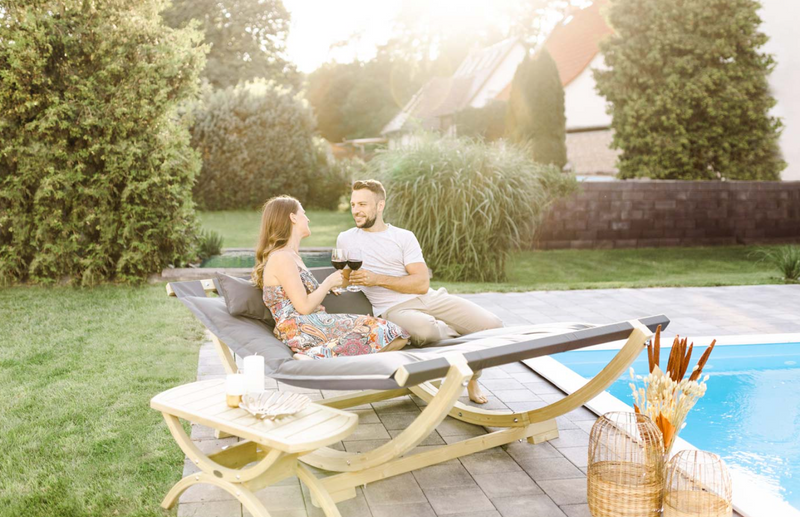 Load image into Gallery viewer, Lounge Bed – XXL Floating Garden Lounger with FSC® Wooden Frame - Custom Wood Designs Lounge Bed – XXL Floating Garden Lounger with FSC® Wooden Frame made from [material] –  [use_case] | Custom Wood Designs
