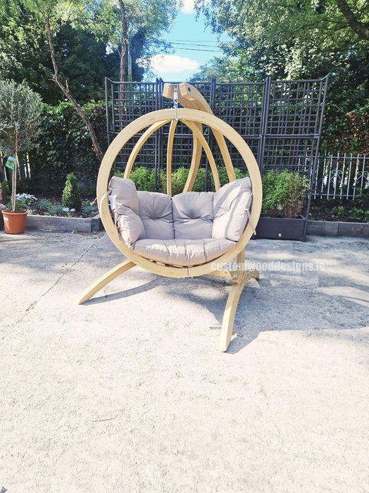 Globe Wood Hanging Chair & Stand Set - Custom Wood Designs