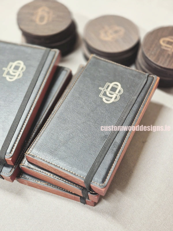 Load image into Gallery viewer, Black leather style bill presenter with coin holder pack of 10 - Custom Wood Designs Black leather style bill presenter with coin holder pack of 10
