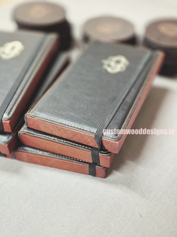 Load image into Gallery viewer, Black leather style bill presenter with coin holder pack of 10 - Custom Wood Designs Black leather style bill presenter with coin holder pack of 10
