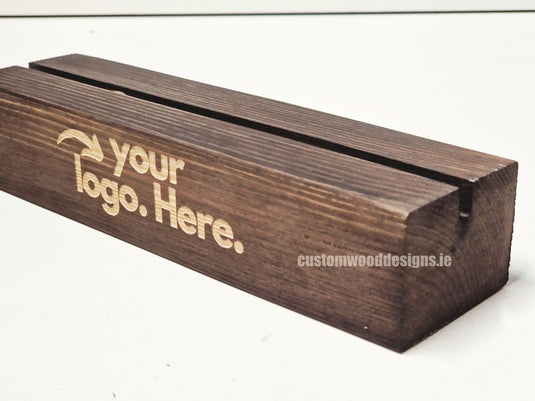 A4 Rustic Brown Pine Display Block – Black (Pack of 10) - Custom Wood Designs