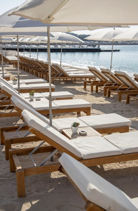 Load image into Gallery viewer, IBIZA 80x80 Solid Teak Dining Table - Custom Wood Designs IBIZA 80x80 Solid Teak Dining Table made from [material] –  [use_case] | Custom Wood Designs
