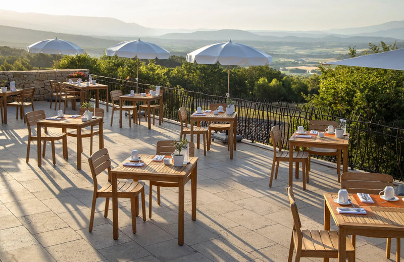 Load image into Gallery viewer, IBIZA 80x80 Solid Teak Dining Table - Custom Wood Designs IBIZA 80x80 Solid Teak Dining Table made from [material] –  [use_case] | Custom Wood Designs
