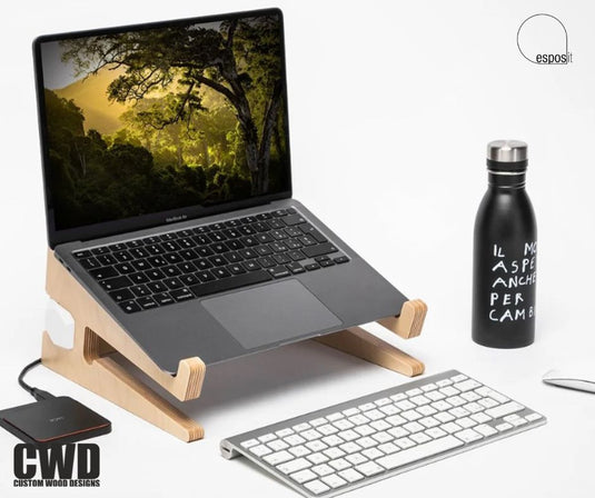 Supporto pc portatile UP+ Green Edition - Custom Wood Designs
