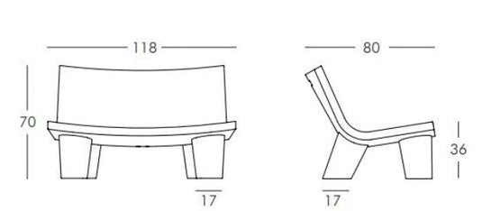 Low Lita Love Seat - Custom Wood Designs