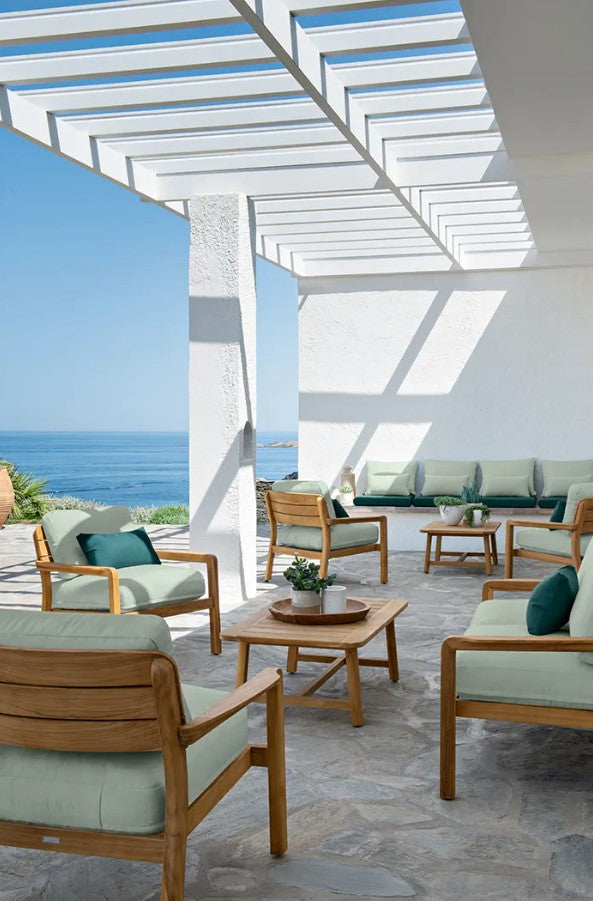 Load image into Gallery viewer, LODGE Solid Teak 2-Seater Outdoor Sofa - Custom Wood Designs LODGE Solid Teak 2-Seater Outdoor Sofa made from [material] –  [use_case] | Custom Wood Designs
