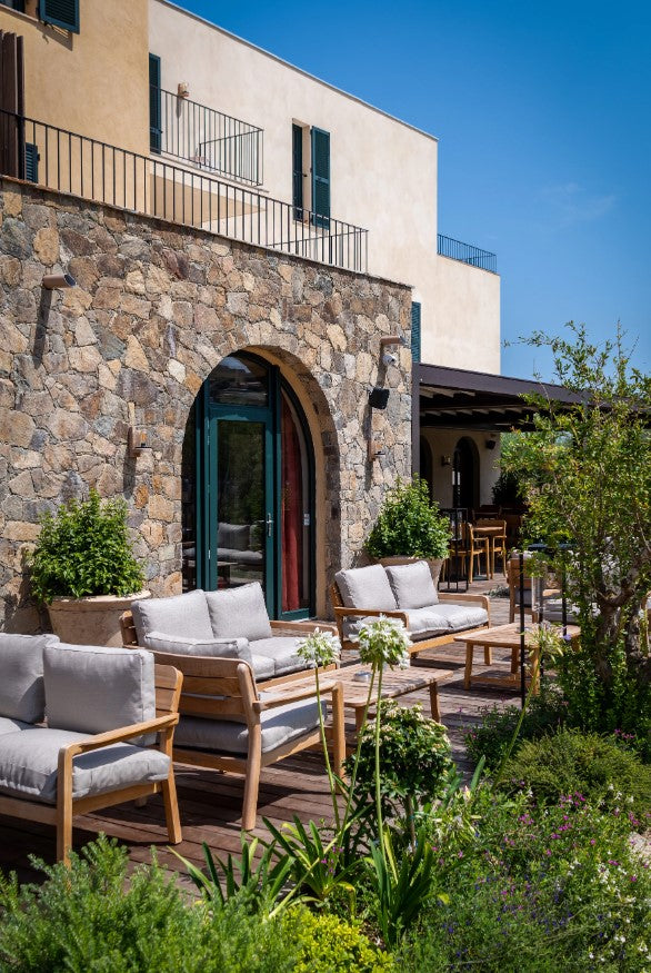 Load image into Gallery viewer, LODGE Solid Teak 2-Seater Outdoor Sofa - Custom Wood Designs LODGE Solid Teak 2-Seater Outdoor Sofa made from [material] –  [use_case] | Custom Wood Designs
