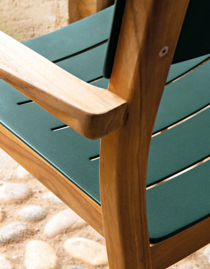 Load image into Gallery viewer, LODGE Aluminium &amp; Teak Armchair - Custom Wood Designs LODGE Aluminium &amp; Teak Armchair made from [material] –  [use_case] | Custom Wood Designs
