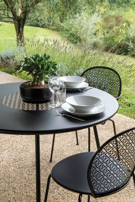 LORETTE Round Garden Table Ø110 CM - Custom Wood Designs LORETTE Round Garden Table Ø110 CM made from [material] –  [use_case] | Custom Wood Designs