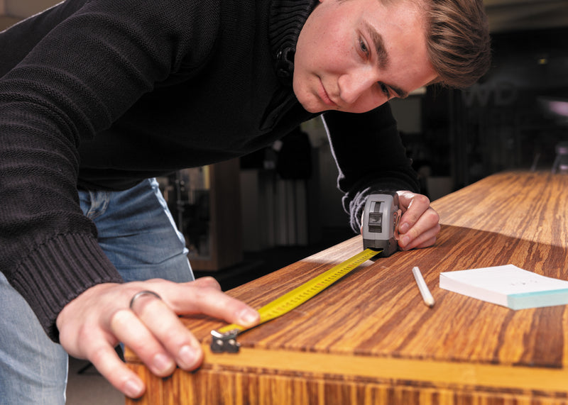 Load image into Gallery viewer, Measuring tape with carabiner - Custom Wood Designs
