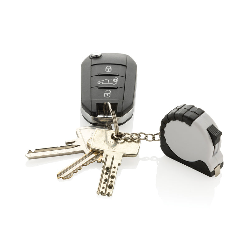 Load image into Gallery viewer, MeasureMate RCS reycled ABS 1 meter tape keychain - Custom Wood Designs
