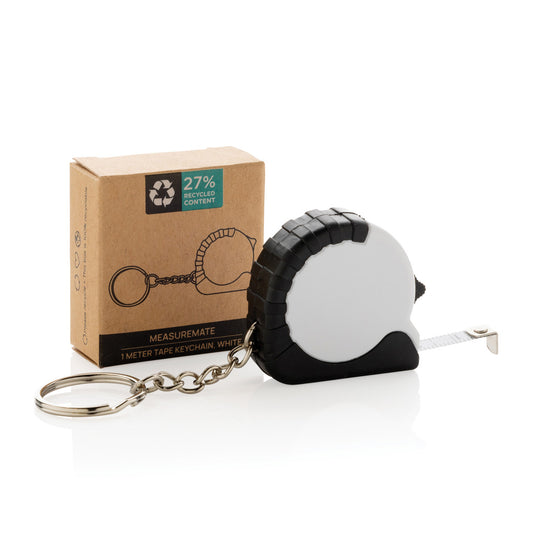 MeasureMate RCS reycled ABS 1 meter tape keychain - Custom Wood Designs
