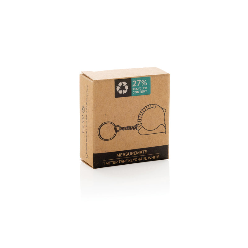 Load image into Gallery viewer, MeasureMate RCS reycled ABS 1 meter tape keychain - Custom Wood Designs
