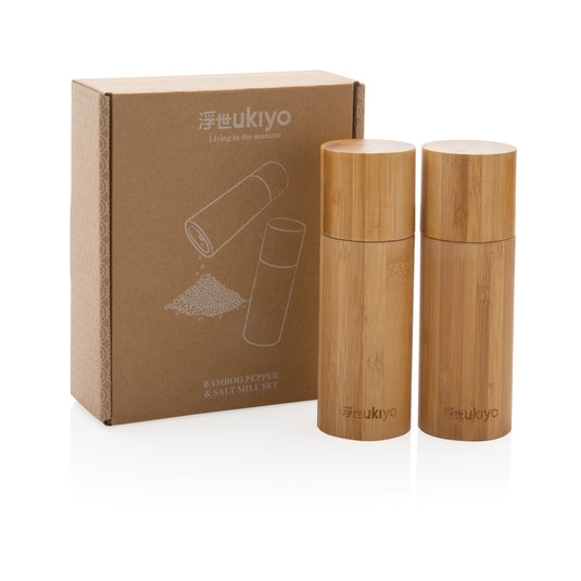 Ukiyo bamboo salt and pepper mill set - Custom Wood Designs