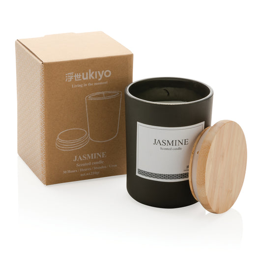 Ukiyo deluxe scented candle with bamboo lid - Custom Wood Designs