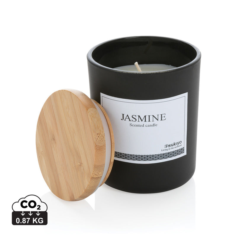Load image into Gallery viewer, Ukiyo deluxe scented candle with bamboo lid - Custom Wood Designs
