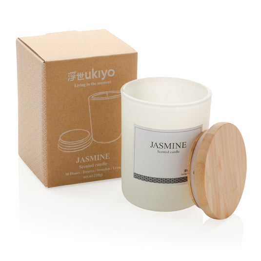 Ukiyo deluxe scented candle with bamboo lid - Custom Wood Designs