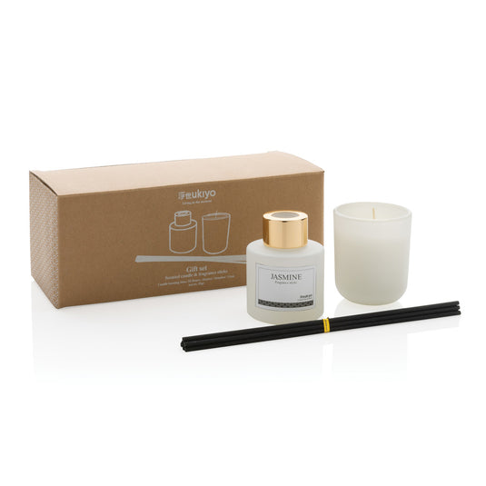 Ukiyo candle and fragrance sticks gift set - Custom Wood Designs
