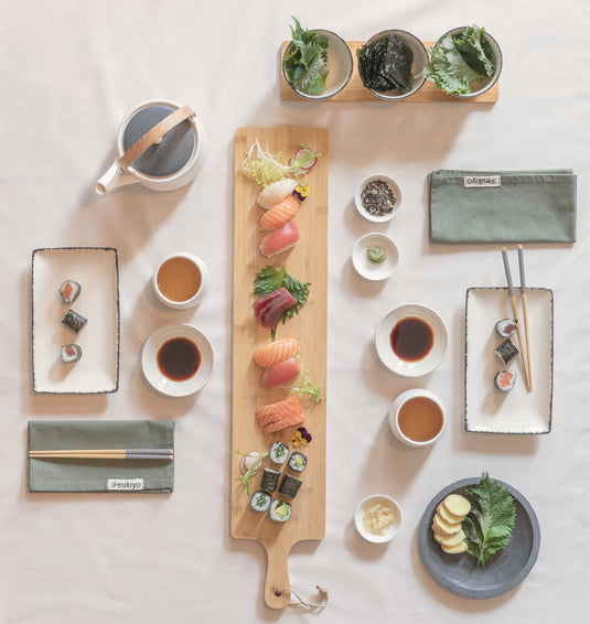 Ukiyo sushi dinner set for two - Custom Wood Designs