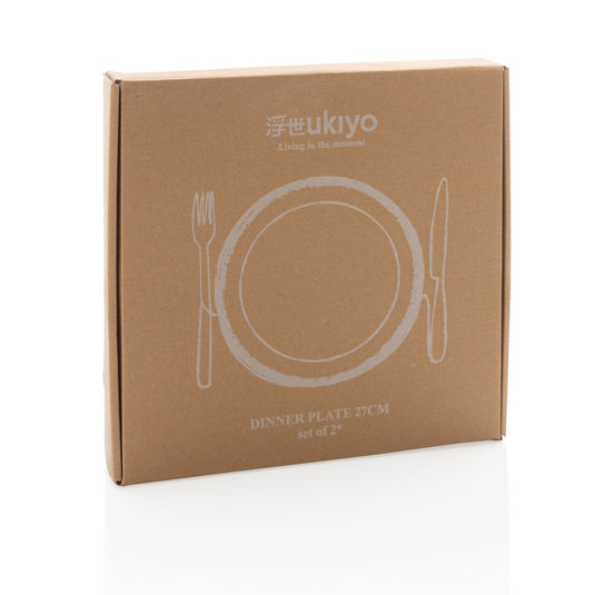 Ukiyo dinner plate set of 2 - Custom Wood Designs