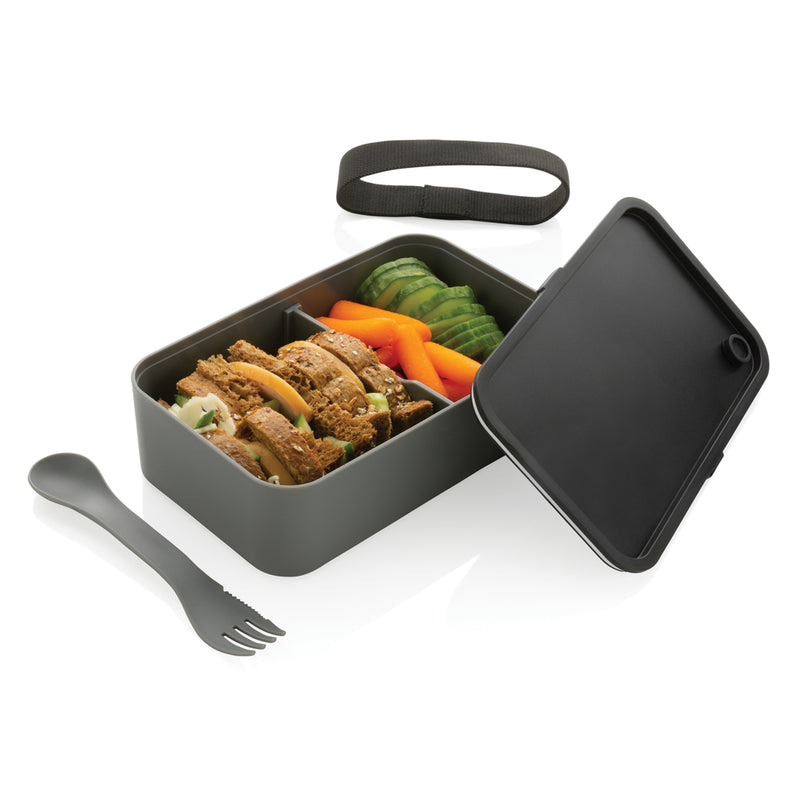 Load image into Gallery viewer, GRS recycled PP lunch box with spork - Custom Wood Designs
