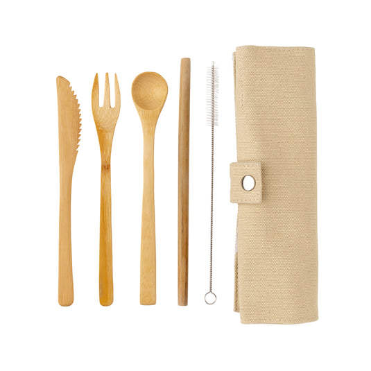 Reusable bamboo travel cutlery set - Custom Wood Designs