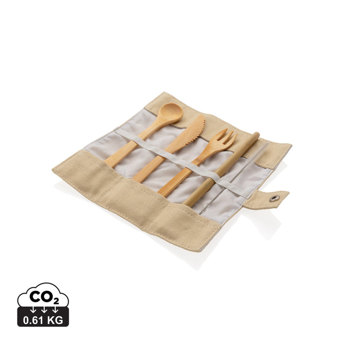 Reusable bamboo travel cutlery set - Custom Wood Designs