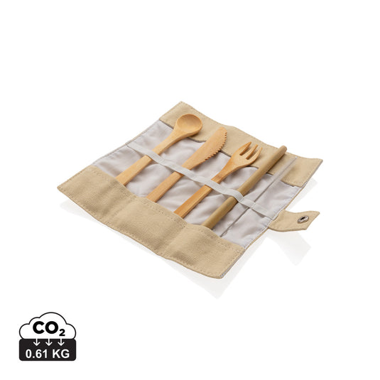 Reusable bamboo travel cutlery set - Custom Wood Designs
